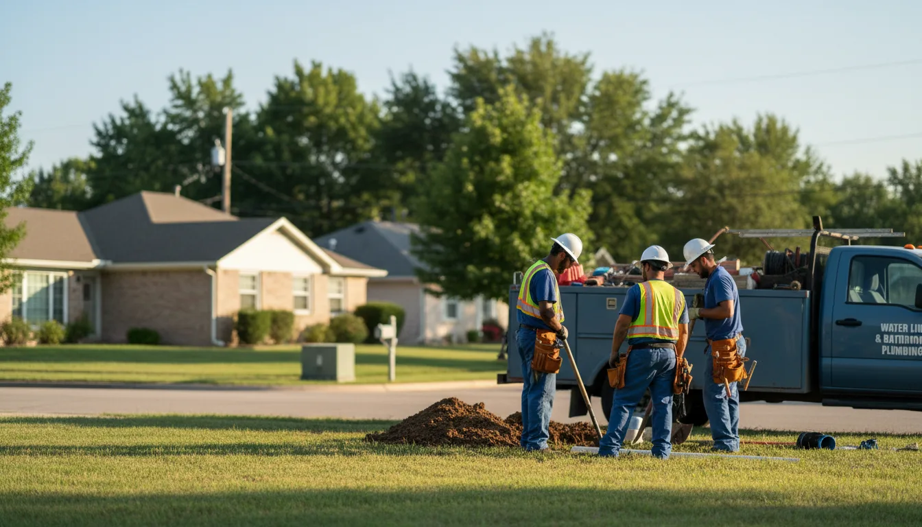 Residential water line and bathroom plumbing service in Caldwell, KS